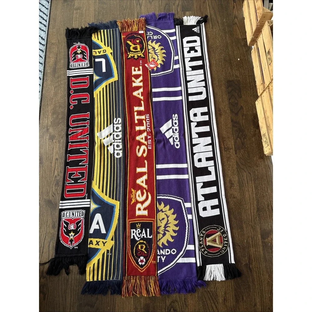 MLS Soccer Scarf Lot Of 5 Adidas Atlanta LA DC Salt Lake Orlando